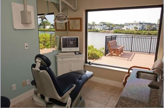 Patient's chair facing view of the river